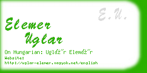 elemer uglar business card